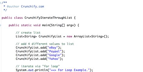 java iterate list|java list example.